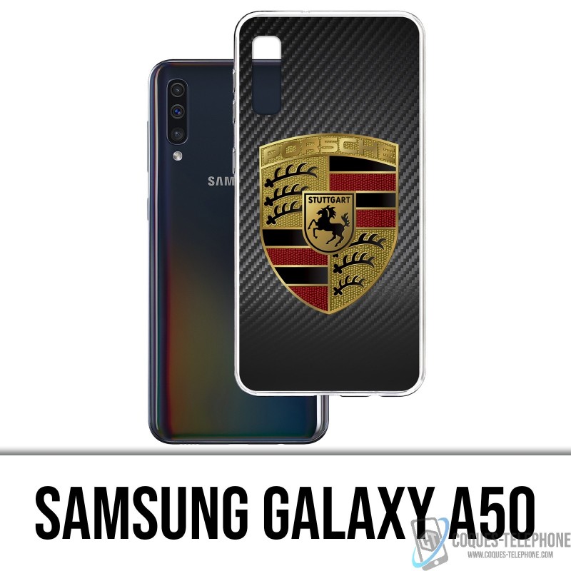 Case des Samsung Galaxy A50 - Porsche Carbon Logo