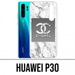 Funda Huawei P30 - Mármol Blanco Chanel