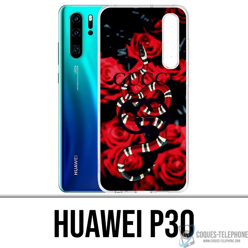 Coque Huawei P30 - Gucci snake roses