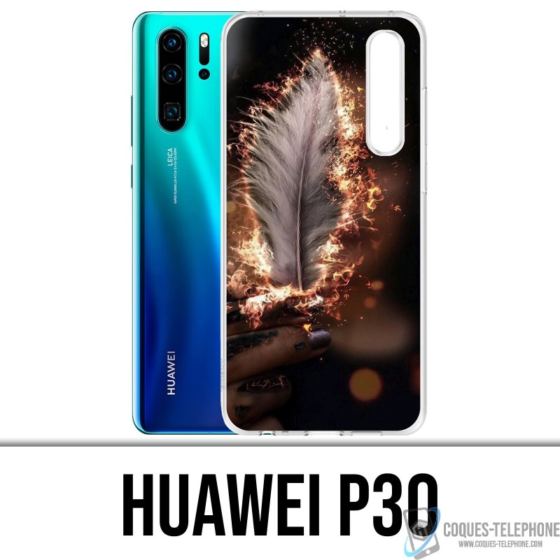 Coque Huawei P30 - Plume feu