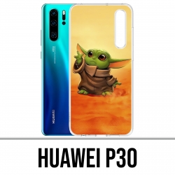 Hülle Huawei P30 - Star Wars-Baby Yoda Fanart