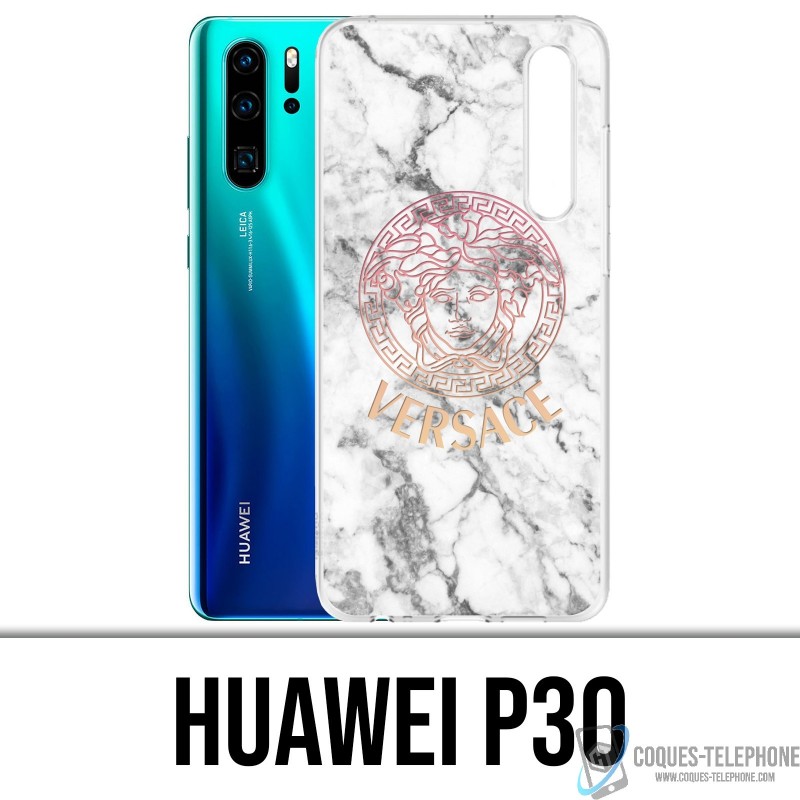 Coque Huawei P30 - Versace marbre blanc