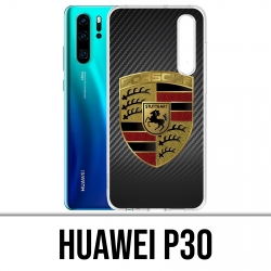 Funda del Huawei P30 - Logotipo del Porsche Carbono