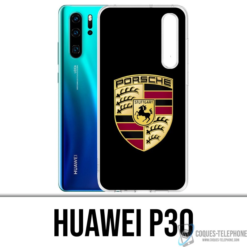 Huawei P30 Custodia - Porsche Logo Nero