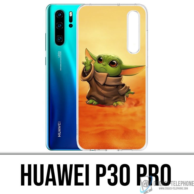 Coque Huawei P30 PRO - Star Wars baby Yoda Fanart