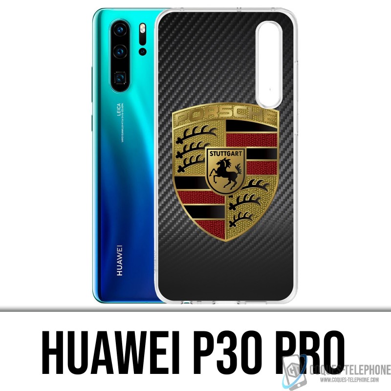 Huawei P30 PRO Funda - Logotipo de carbono de Porsche