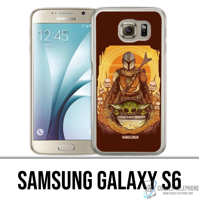 Coque Samsung Galaxy S6 - Star Wars Mandalorian Yoda fanart