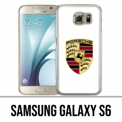 Samsung Galaxy S6 Custodia - Logo Porsche bianco