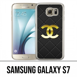 Samsung Galaxy S7 Funda - Logotipo de cuero de Chanel