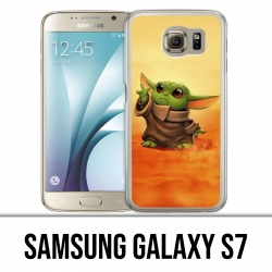 Coque Samsung Galaxy S7 - Star Wars baby Yoda Fanart
