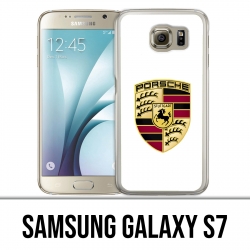Samsung Galaxy S7 Funda - Logotipo de Porsche en blanco