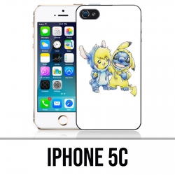 Coque iPhone 5C - Stitch Pikachu Bébé