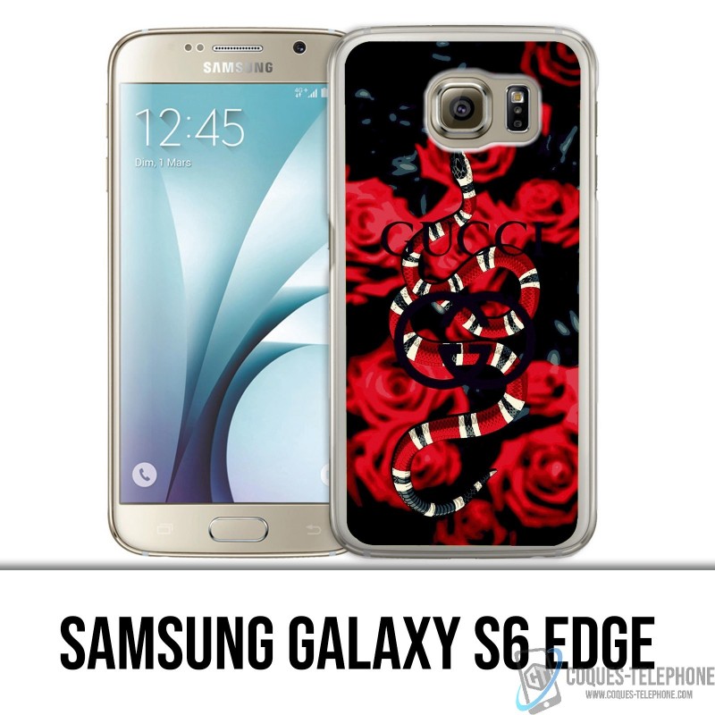 Case Samsung Galaxy S6 Rand - Gucci-Schlange rosa