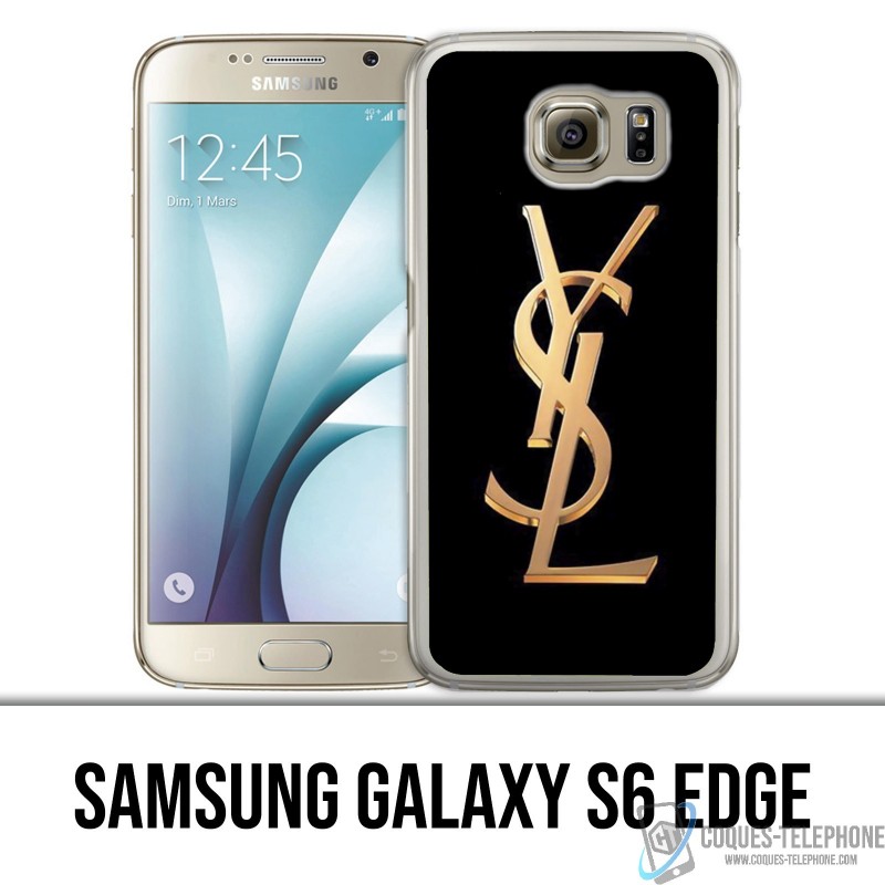 Coque Samsung Galaxy S6 edge - YSL Yves Saint Laurent Gold Logo