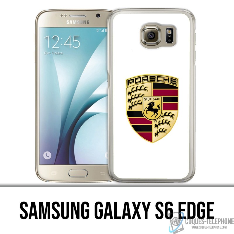 Funda Samsung Galaxy S6 - Logotipo blanco de Porsche