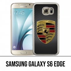 Coque Samsung Galaxy S6 edge - Porsche logo carbone