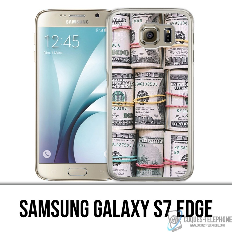 Coque Samsung Galaxy S7 edge - Billets Dollars rouleaux