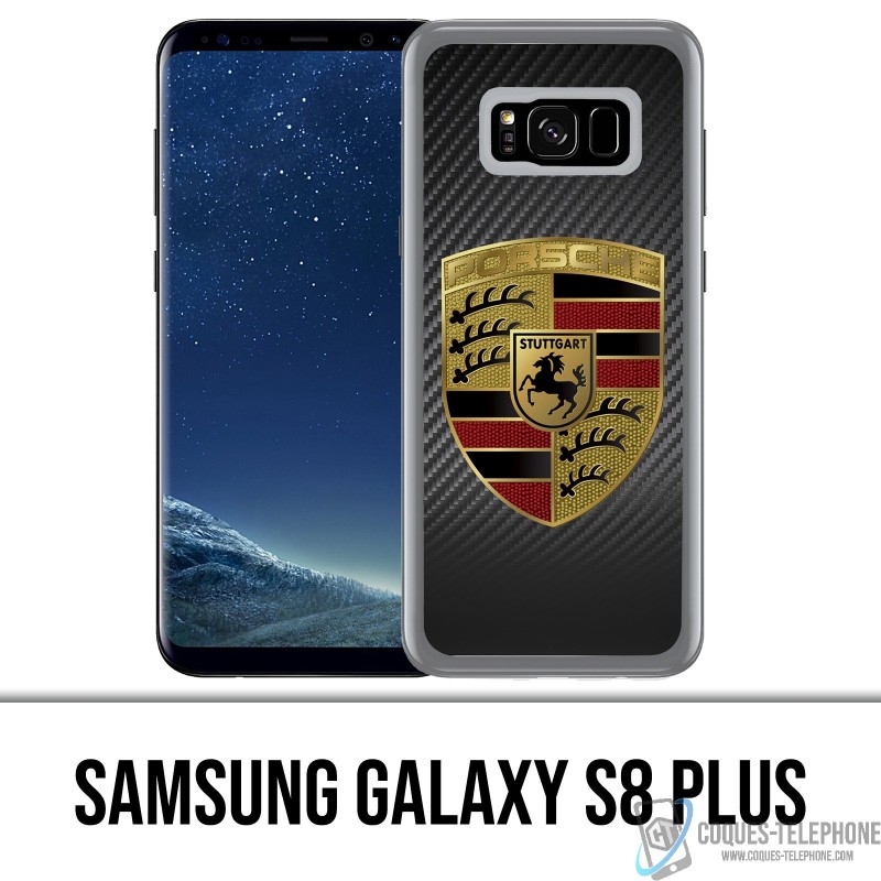 Samsung Galaxy S8 PLUS Custodia - Logo Porsche Carbonio