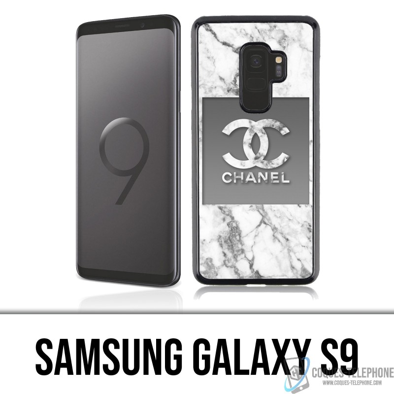Coque Samsung Galaxy S9 - Chanel Marbre Blanc