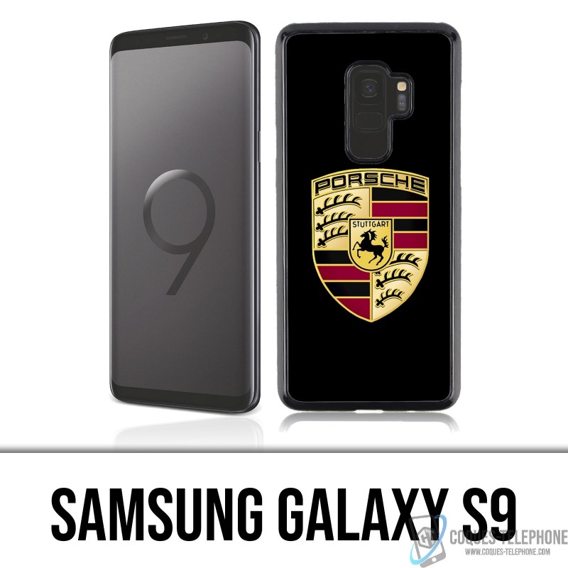 Samsung Galaxy S9 Funda - Logotipo de Porsche Negro