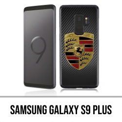 Coque Samsung Galaxy S9 PLUS - Porsche logo carbone