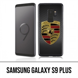Samsung Galaxy S9 PLUS Custodia - Logo Porsche Carbonio