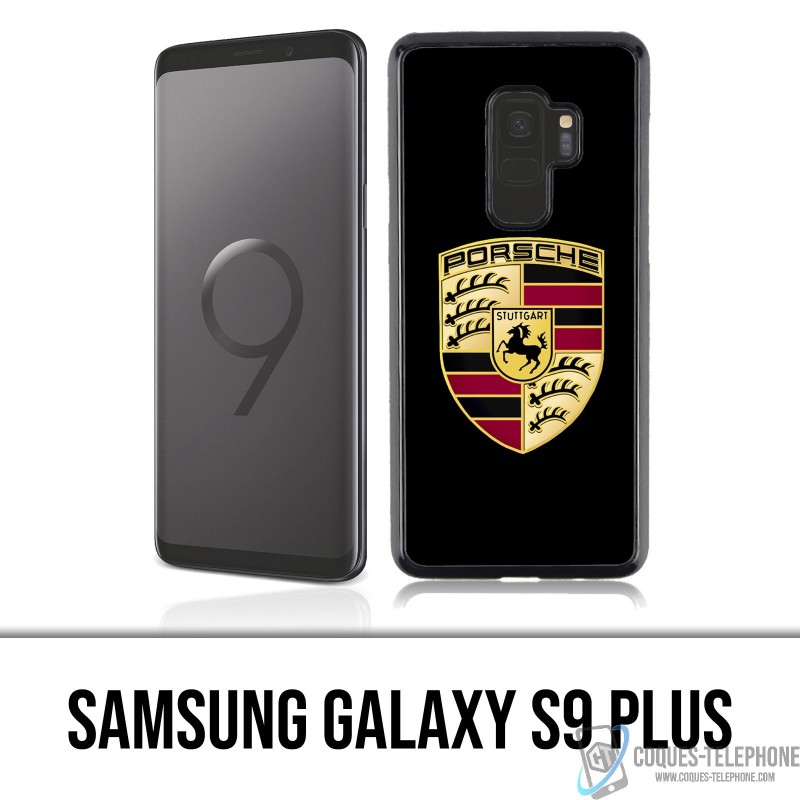 Samsung Galaxy S9 PLUS Funda - Logotipo de Porsche Negro