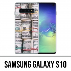 Coque Samsung Galaxy S10 - Billets Dollars rouleaux