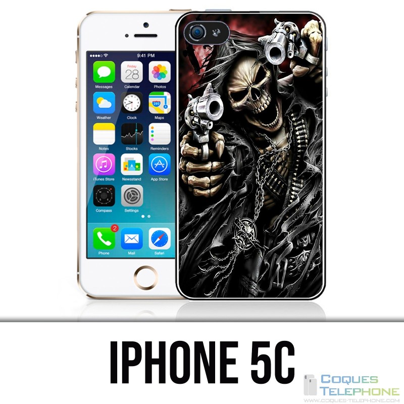 Coque iPhone 5C - Tete Mort Pistolet