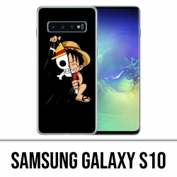 Coque Samsung Galaxy S10 - One Piece baby Luffy Drapeau