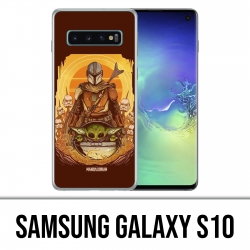 Coque Samsung Galaxy S10 - Star Wars Mandalorian Yoda fanart