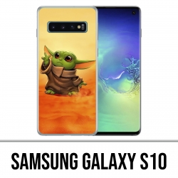 Coque Samsung Galaxy S10 - Star Wars baby Yoda Fanart