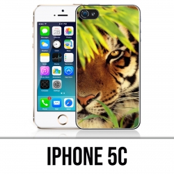 Coque iPhone 5C - Tigre Feuilles