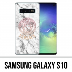 Coque Samsung Galaxy S10 - Versace marbre blanc