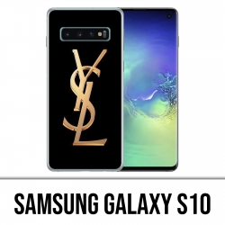 Custodia Samsung Galaxy S10 - YSL Yves Yves Saint Laurent Logo Oro