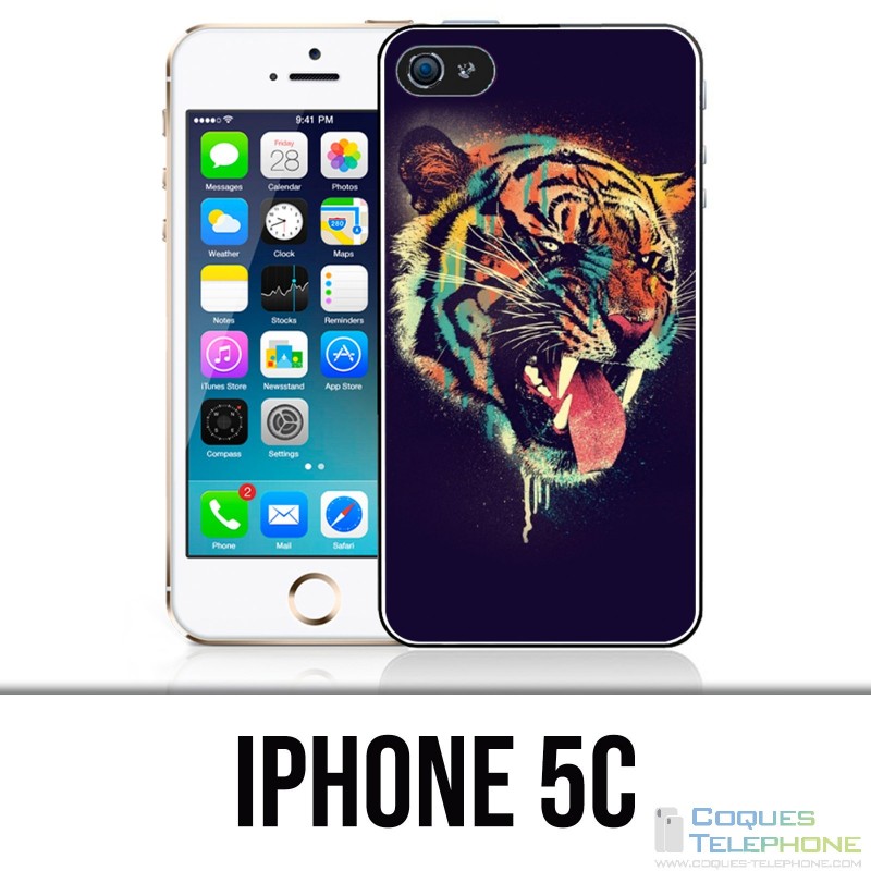 Coque iPhone 5C - Tigre Peinture