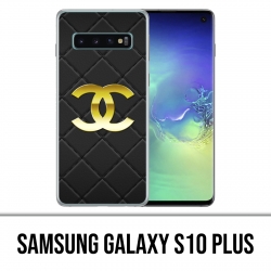 Funda Samsung Galaxy S10 PLUS - Logotipo de cuero de Chanel