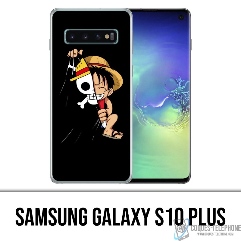Coque Samsung Galaxy S10 PLUS - One Piece baby Luffy Drapeau