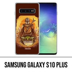 Coque Samsung Galaxy S10 PLUS - Star Wars Mandalorian Yoda fanart