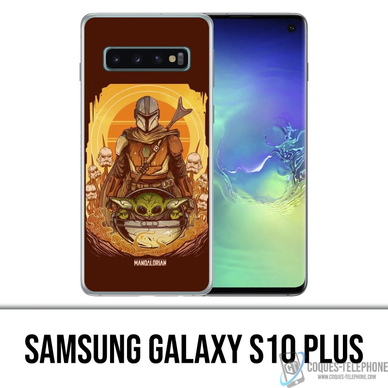 Funda Samsung Galaxy S10 PLUS - Star Wars Mandalorian Yoda fanart