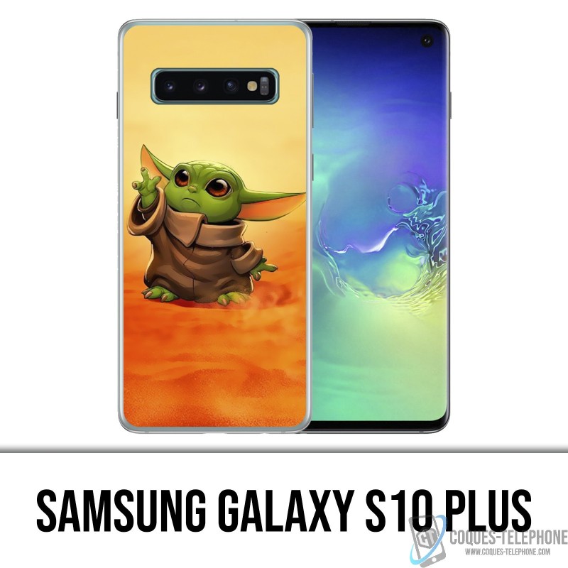 Coque Samsung Galaxy S10 PLUS - Star Wars baby Yoda Fanart