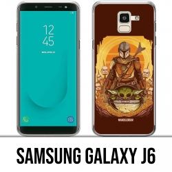 Coque Samsung Galaxy J6 - Star Wars Mandalorian Yoda fanart