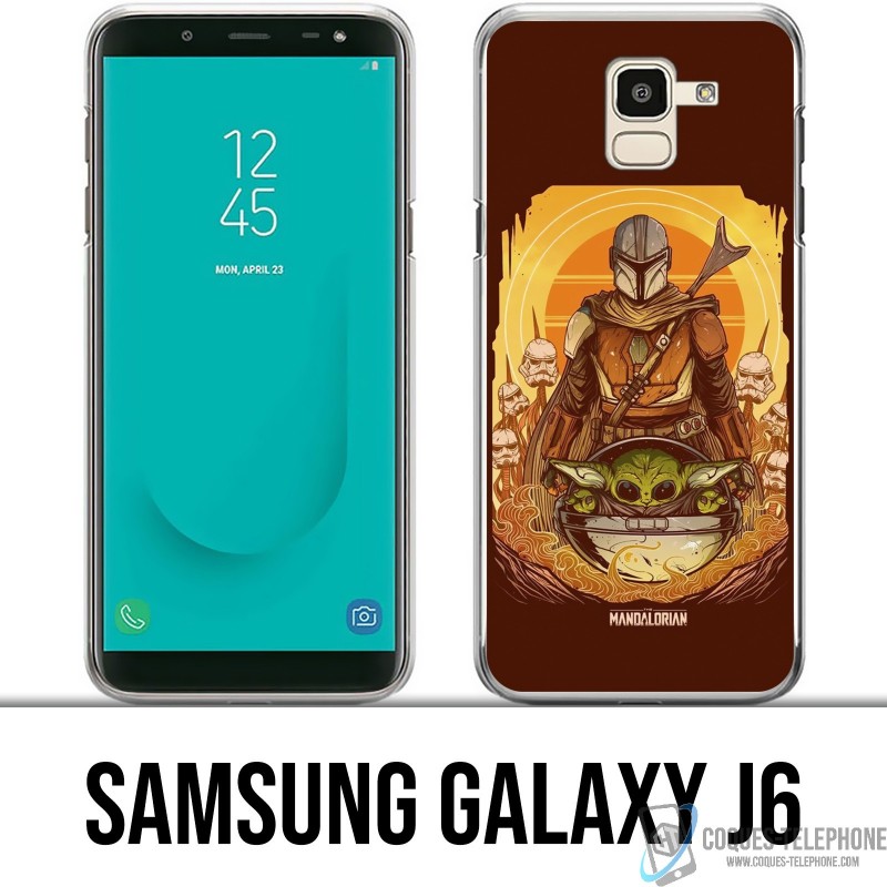 Samsung Galaxy J6 Case - Star Wars Mandalorian Yoda fanart
