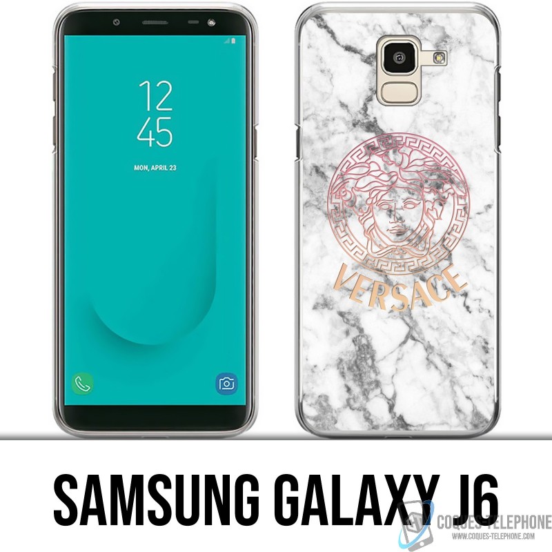 Coque Samsung Galaxy J6 - Versace marbre blanc