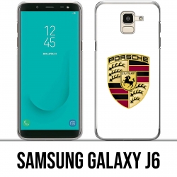 Samsung Galaxy J6 Custodia - Logo Porsche bianco