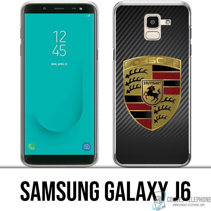 Samsung Galaxy J6 Fahrzeughülle - Porsche Carbon Logo