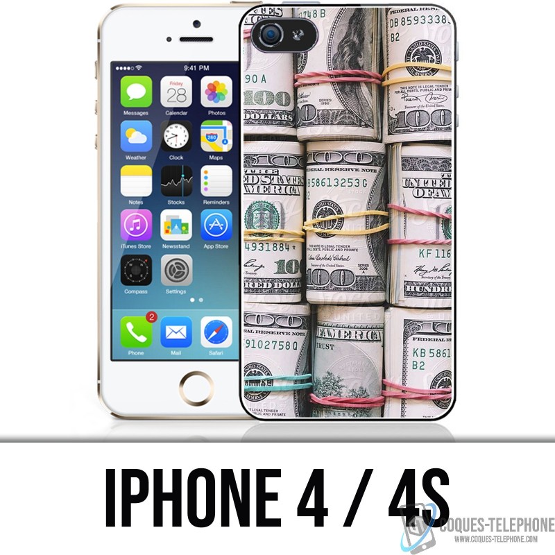 Coque iPhone 4 / 4S - Billets Dollars rouleaux