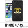 Coque iPhone 4 / 4S - Chanel Logo Cuir