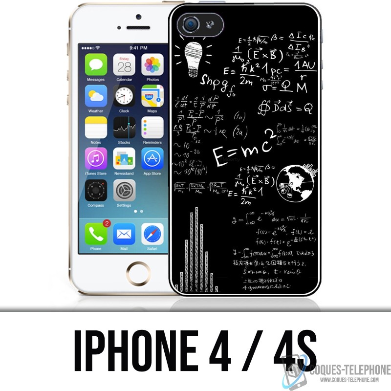 Coque iPhone 4 / 4S - E égale MC 2 tableau noir