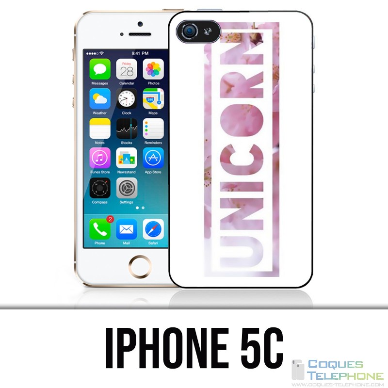 Coque iPhone 5C - Unicorn Fleurs Licorne